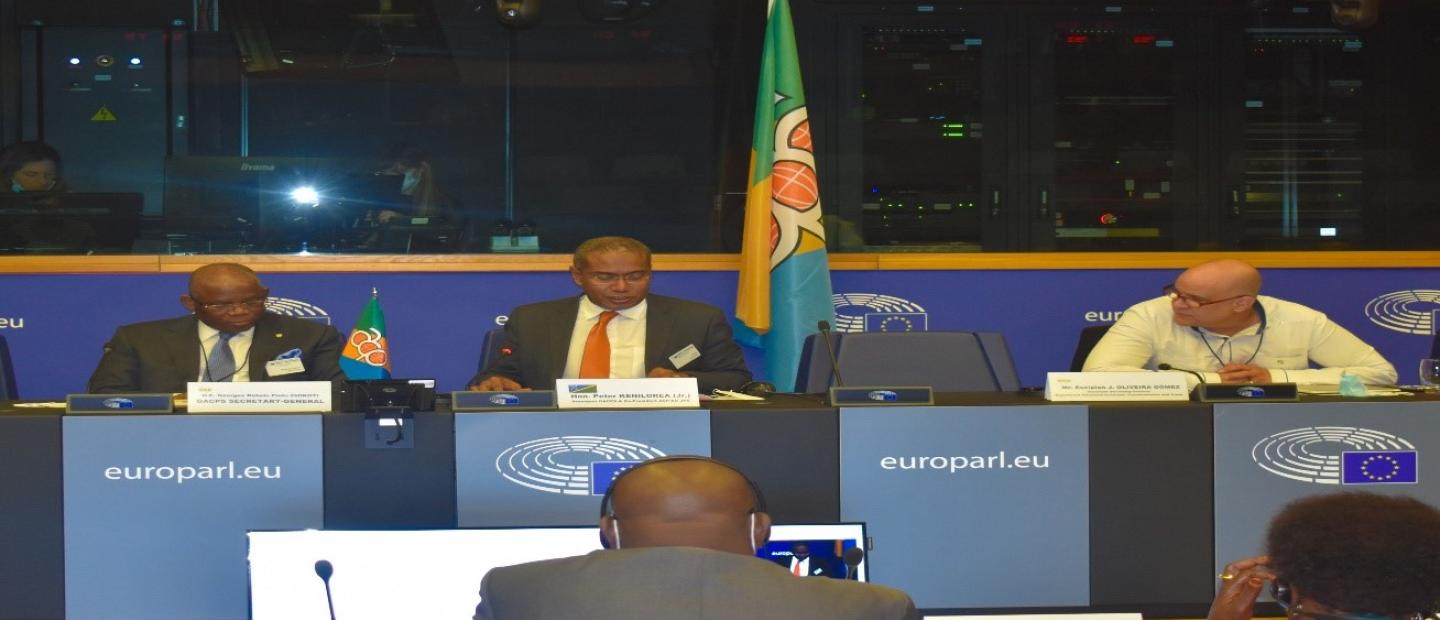 President of the OACPS Parliamentary Assembly, Hon. Peter Kenilorea Jr., at the European Parliament Headquarters in Strasbourg, France.